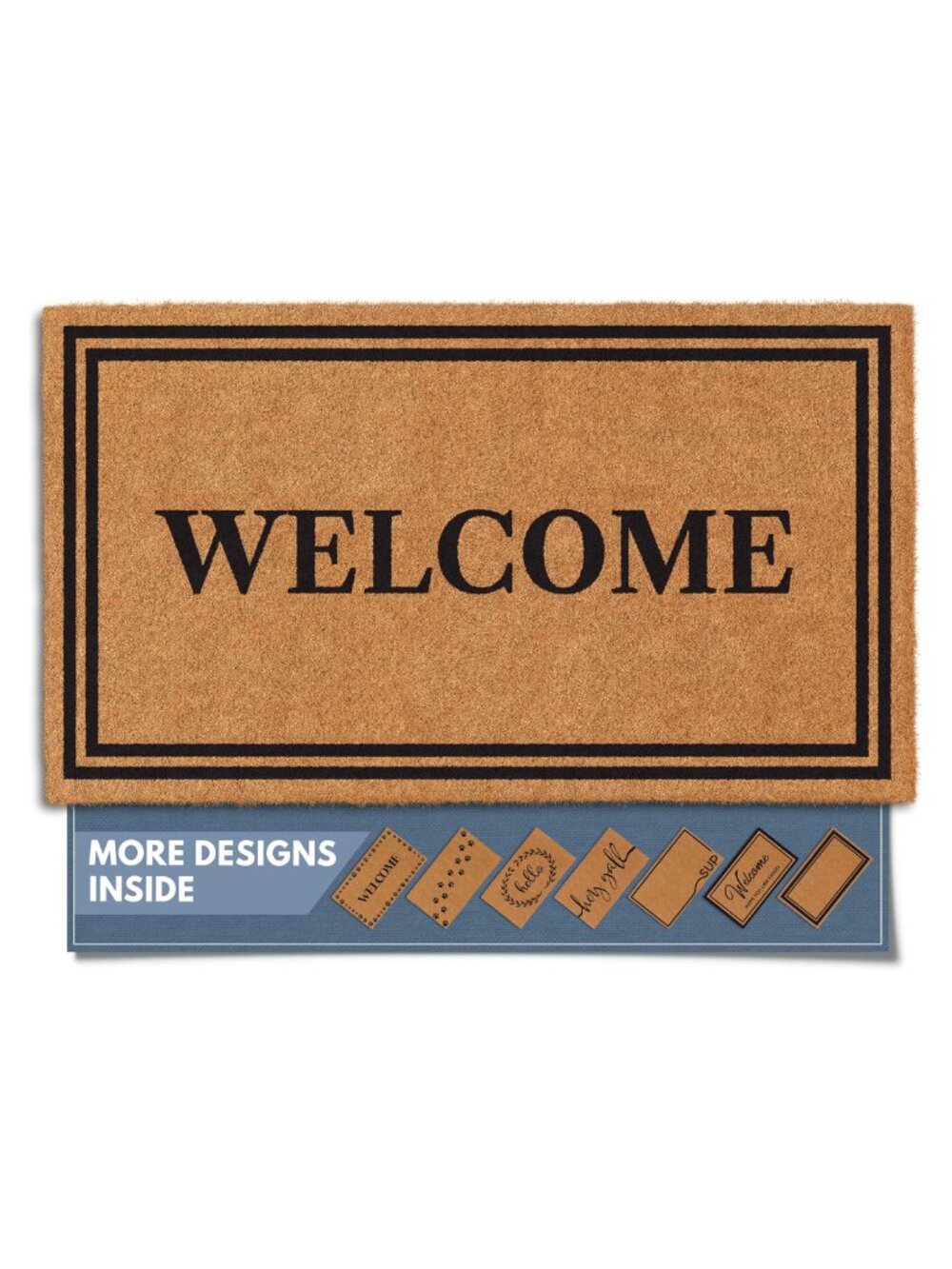 Natural Coir Non-Slip Welcome Doormat 17x30 Farmhouse Entry Mat